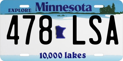 MN license plate 478LSA