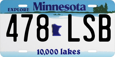 MN license plate 478LSB