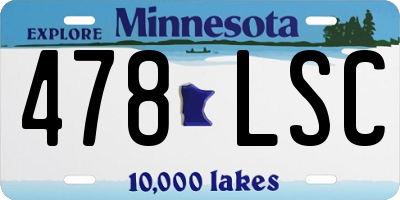 MN license plate 478LSC