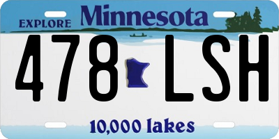 MN license plate 478LSH