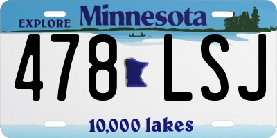 MN license plate 478LSJ