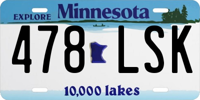 MN license plate 478LSK