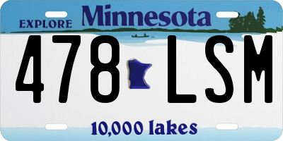 MN license plate 478LSM