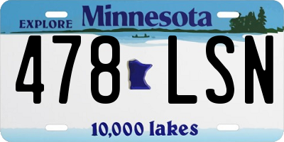 MN license plate 478LSN