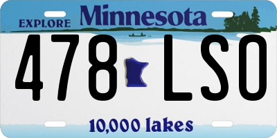 MN license plate 478LSO