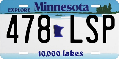 MN license plate 478LSP
