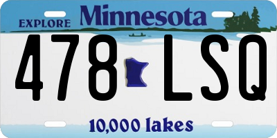 MN license plate 478LSQ