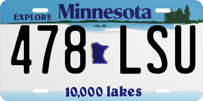 MN license plate 478LSU