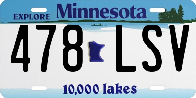 MN license plate 478LSV