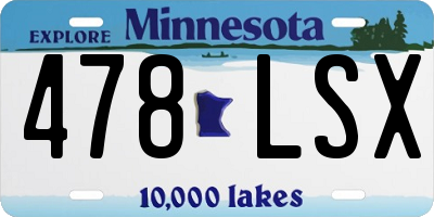 MN license plate 478LSX