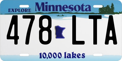 MN license plate 478LTA