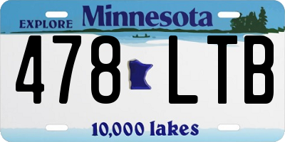 MN license plate 478LTB