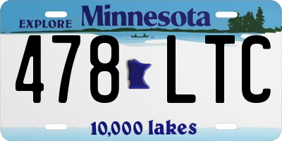 MN license plate 478LTC