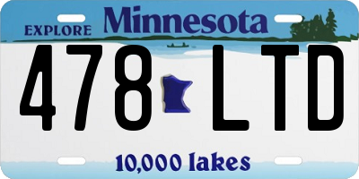 MN license plate 478LTD