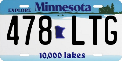 MN license plate 478LTG