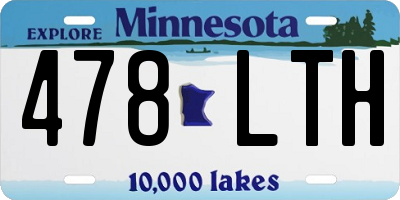 MN license plate 478LTH