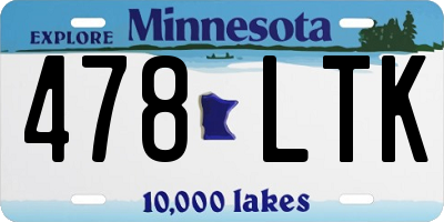 MN license plate 478LTK