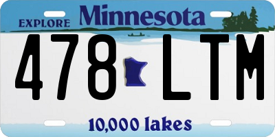 MN license plate 478LTM
