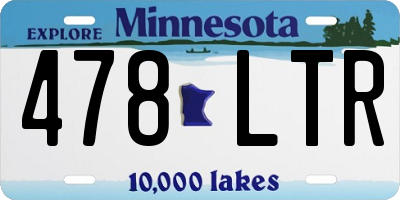MN license plate 478LTR