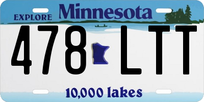 MN license plate 478LTT