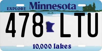 MN license plate 478LTU