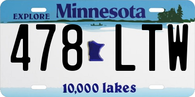MN license plate 478LTW