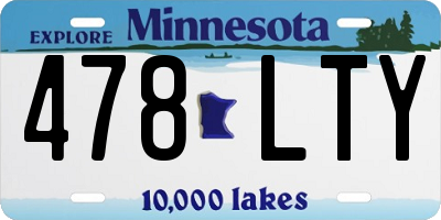 MN license plate 478LTY