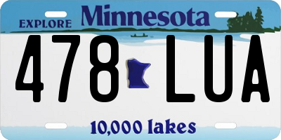 MN license plate 478LUA