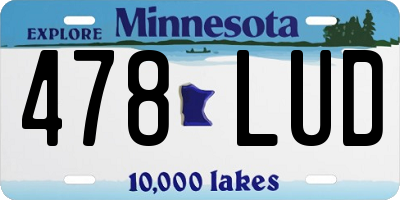 MN license plate 478LUD
