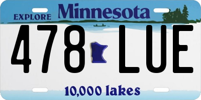 MN license plate 478LUE