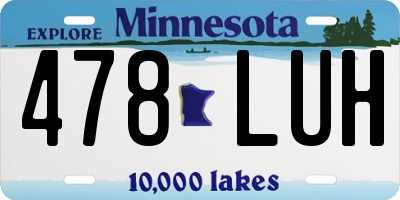 MN license plate 478LUH