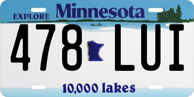 MN license plate 478LUI