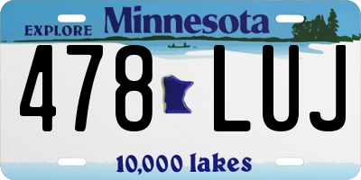 MN license plate 478LUJ