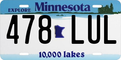 MN license plate 478LUL