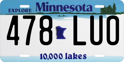 MN license plate 478LUO