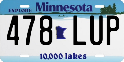 MN license plate 478LUP