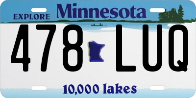 MN license plate 478LUQ