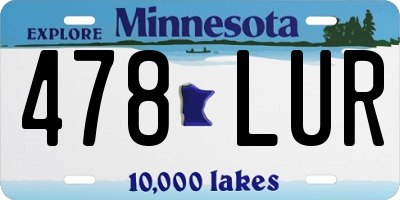 MN license plate 478LUR