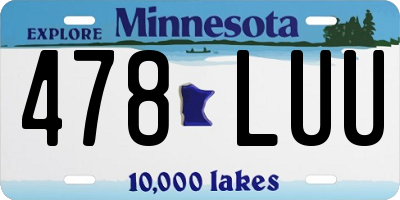 MN license plate 478LUU