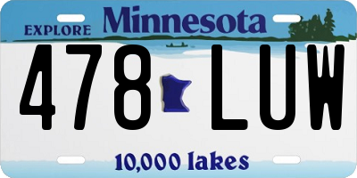 MN license plate 478LUW
