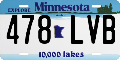 MN license plate 478LVB