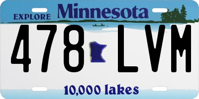 MN license plate 478LVM