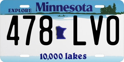 MN license plate 478LVO