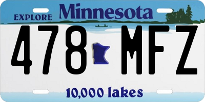 MN license plate 478MFZ