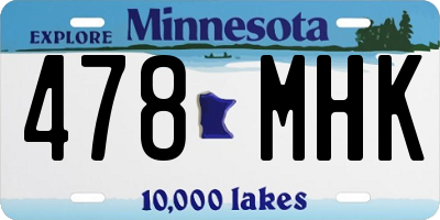 MN license plate 478MHK