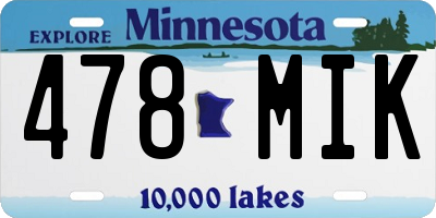 MN license plate 478MIK