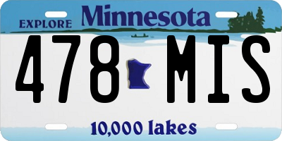 MN license plate 478MIS