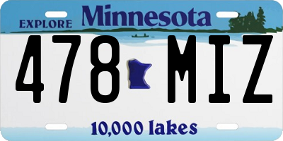 MN license plate 478MIZ
