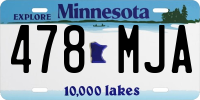MN license plate 478MJA