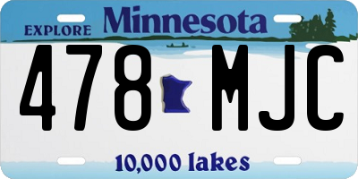 MN license plate 478MJC